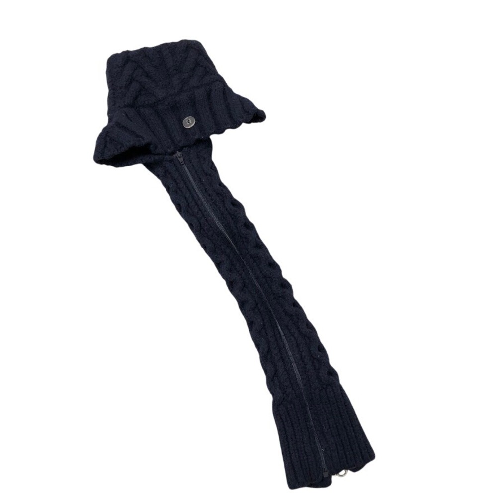 Veronica Beard Dickey Womens OS Navy Blue Cable Knit 100% Wool Zip Front Button